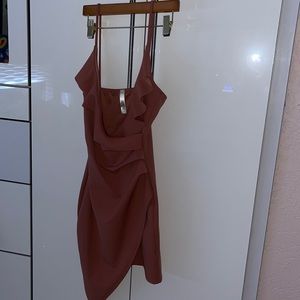 nude pink fitted dress